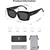 image:imageSOJOS Trendy Rectangular Sunglasses Womens Retro Small Shades Sunnies Gafas de sole Chunky Angular Cornor Frame SJ2238Black