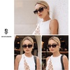 image:imageSOJOS Trendy Rectangular Sunglasses Womens Retro Small Shades Sunnies Gafas de sole Chunky Angular Cornor Frame SJ2238Red