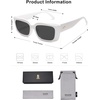 image:imageSOJOS Trendy Rectangular Sunglasses Womens Retro Small Shades Sunnies Gafas de sole Chunky Angular Cornor Frame SJ2238White