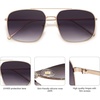 image:imageSOJOS Trendy Square Aviator Sunglasses for Women Men Gold Frame Light Tint Gradient Shades SJ1176GoldGradient Grey
