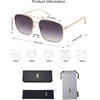 image:imageSOJOS Trendy Square Aviator Sunglasses for Women Men Gold Frame Light Tint Gradient Shades SJ1176GoldGradient Grey