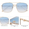 image:imageSOJOS Trendy Square Aviator Sunglasses for Women Men Gold Frame Light Tint Gradient Shades SJ1176GoldGradient Light Blue