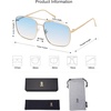 image:imageSOJOS Trendy Square Aviator Sunglasses for Women Men Gold Frame Light Tint Gradient Shades SJ1176GoldGradient Light Blue