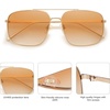 image:imageSOJOS Trendy Square Aviator Sunglasses for Women Men Gold Frame Light Tint Gradient Shades SJ1176GoldGradient Orange