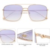 image:imageSOJOS Trendy Square Aviator Sunglasses for Women Men Gold Frame Light Tint Gradient Shades SJ1176GoldGradient Purple