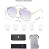 image:imageSOJOS Trendy Square Aviator Sunglasses for Women Men Gold Frame Light Tint Gradient Shades SJ1176GoldGradient Purple