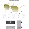 image:imageSOJOS Trendy Square Aviator Sunglasses for Women Men Gold Frame Light Tint Gradient Shades SJ1176GoldGreen Tea