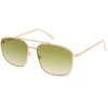 image:imageSOJOS Trendy Square Aviator Sunglasses for Women Men Gold Frame Light Tint Gradient Shades SJ1176GoldGreen Tea