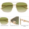 image:imageSOJOS Trendy Square Aviator Sunglasses for Women Men Gold Frame Light Tint Gradient Shades SJ1176GoldGreen Tea