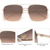 image:imageSOJOS Trendy Square Aviator Sunglasses for Women Men Gold Frame Light Tint Gradient Shades SJ1176GoldGrey Gradient Pink
