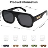 image:imageSOJOS Trendy Square Aviator Sunglasses for Womens Mens Polarized Flat Top Designer Inspired UV400 Sun Glasses SJ2281Black
