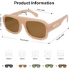 image:imageSOJOS Trendy Square Aviator Sunglasses for Womens Mens Polarized Flat Top Designer Inspired UV400 Sun Glasses SJ2281Brown