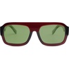 image:imageSOJOS Trendy Square Aviator Sunglasses for Womens Mens Polarized Flat Top Designer Inspired UV400 Sun Glasses SJ2281Burgundy