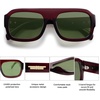 image:imageSOJOS Trendy Square Aviator Sunglasses for Womens Mens Polarized Flat Top Designer Inspired UV400 Sun Glasses SJ2281Burgundy