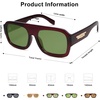 image:imageSOJOS Trendy Square Aviator Sunglasses for Womens Mens Polarized Flat Top Designer Inspired UV400 Sun Glasses SJ2281Burgundy