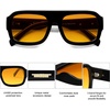 image:imageSOJOS Trendy Square Aviator Sunglasses for Womens Mens Polarized Flat Top Designer Inspired UV400 Sun Glasses SJ2281Dark Black