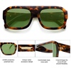 image:imageSOJOS Trendy Square Aviator Sunglasses for Womens Mens Polarized Flat Top Designer Inspired UV400 Sun Glasses SJ2281Demi