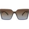 image:imageSOJOS Trendy Square Oversized Sunglasses Womens Big Rimless UV400 Ladies Shades SJ1160Brown Gradient Blue LensTortoise Temples