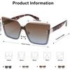 image:imageSOJOS Trendy Square Oversized Sunglasses Womens Big Rimless UV400 Ladies Shades SJ1160Brown Gradient Blue LensTortoise Temples