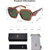 image:imageSOJOS Trendy Square Polarized Sunglasses for Womens MensRetro Polygon Shades Plastic Frame Sun Glasses SJ2310Brown