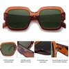 image:imageSOJOS Trendy Square Polarized Sunglasses for Womens MensRetro Polygon Shades Plastic Frame Sun Glasses SJ2310Brown