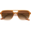 image:imageSOJOS Vintage Polarized Aviator Sunglasses for Women Men 70s Retro Flat Narrow Rectangular Womens Glasses SJ2186Milky Orange