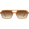 image:imageSOJOS Vintage Polarized Aviator Sunglasses for Women Men 70s Retro Flat Narrow Rectangular Womens Glasses SJ2186Milky Orange