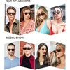 image:imageSOJOS Vintage Polarized Aviator Sunglasses for Women Men 70s Retro Flat Narrow Rectangular Womens Glasses SJ2186Milky Orange
