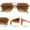 image:imageSOJOS Vintage Polarized Aviator Sunglasses for Women Men 70s Retro Flat Narrow Rectangular Womens Glasses SJ2186Milky Orange