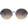 image:imageSOJOS Vintage Round Sunglasses for Women Classic Retro Designer Style SJ2121 with TransparentBlue Yellow