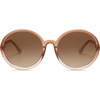 image:imageSOJOS Vintage Round Sunglasses for Women Classic Retro Designer Style SJ2121 with TransparentTransparent Brown Gradient Brown Lens