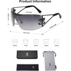 image:imageSOJOS Wrap Around Y2K Sunglasses for Women Men Shield Futuristic Frameless Sun Glasses SJ1198 with Black FrameGrey Garding Lens