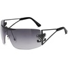 image:imageSOJOS Wrap Around Y2K Sunglasses for Women Men Shield Futuristic Frameless Sun Glasses SJ1198 with Black FrameGrey Garding Lens