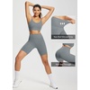 image:imagebaleaf Freeleaf Womens 8 High Waist Biker Shorts with Pockets Yoga Running Volleyball Workout Gym Shorts for Summer SpandexDark Gray
