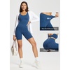 image:imagebaleaf Freeleaf Womens 8 High Waist Biker Shorts with Pockets Yoga Running Volleyball Workout Gym Shorts for Summer SpandexGibraltar Sea