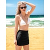 image:imagebaleaf Womens 2025 17 Swim Skirt Bottoms High Waisted Modest Bathing Suit Skirt Tummy Control Swim BottomsBlack