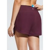 image:imagebaleaf Womens 4 High Waisted Swim Shorts Quick Dry Board Shorts UPF50 Swimsuit with Liner and PocketsWine Red