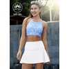 image:imagebaleaf Womens Longline Bikini Top Lace Up Crisscross Swim Crop Tops High Neck Swimsuit Bra Padded