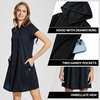 image:imagebaleaf Womens Short Sleeve UPF 50 Cover Up with Pockets Quick Dry Beach Coverups Sun Protection SwimwearBlack