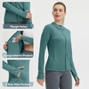 image:imagebaleaf Womens Sun Protection Jacket Hoodie Clothing Lightweight Long Sleeve Sun Cover Up ShirtHeather Dark Green