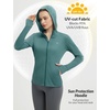image:imagebaleaf Womens Sun Protection Jacket Hoodie Clothing Lightweight Long Sleeve Sun Cover Up ShirtHeather Dark Green