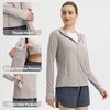 image:imagebaleaf Womens Sun Protection Jacket Hoodie Clothing Lightweight Long Sleeve Sun Cover Up ShirtHeather Khaki