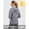 image:imagebaleaf Womens Sun Protection Jacket Hoodie Clothing Lightweight Long Sleeve Sun Cover Up ShirtHeather Light Gray
