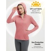 image:imagebaleaf Womens Sun Protection Jacket Hoodie Clothing Lightweight Long Sleeve Sun Cover Up ShirtHeather Orange