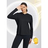 image:imagebaleaf Womens UPF 50 Sun Shirt with Hoodie SPF Long Sleeve UV Protection Clothing Hiking Fishing Outdoor LightweightBlack