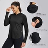 image:imagebaleaf Womens UPF 50 Sun Shirt with Hoodie SPF Long Sleeve UV Protection Clothing Hiking Fishing Outdoor LightweightBlack