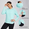 image:imagebaleaf Womens UPF 50 Sun Shirt with Hoodie SPF Long Sleeve UV Protection Clothing Hiking Fishing Outdoor LightweightGreen