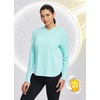 image:imagebaleaf Womens UPF 50 Sun Shirt with Hoodie SPF Long Sleeve UV Protection Clothing Hiking Fishing Outdoor LightweightGreen