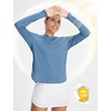 image:imagebaleaf Womens UPF 50 Sun Shirt with Hoodie SPF Long Sleeve UV Protection Clothing Hiking Fishing Outdoor LightweightHeather Light Blue