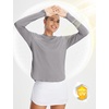 image:imagebaleaf Womens UPF 50 Sun Shirt with Hoodie SPF Long Sleeve UV Protection Clothing Hiking Fishing Outdoor LightweightHeather Light Gray